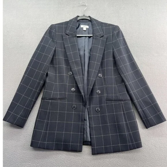 NWT Black Windowpane Blazer Bar lll open-front WM XL, 16 officecore capsule - Picture 4 of 14